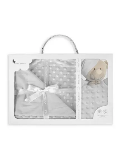 Slika Set dekica Bubble i tješlica Bear Grey InterBaby 