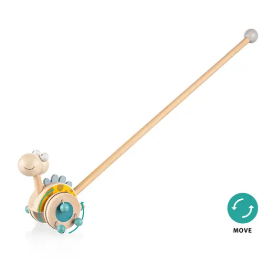 Slika Drvena igračka guralica Dinosaur blue Zopa 