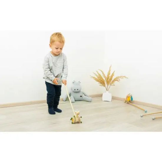 Slika Drvena igračka guralica Dinosaur blue Zopa 