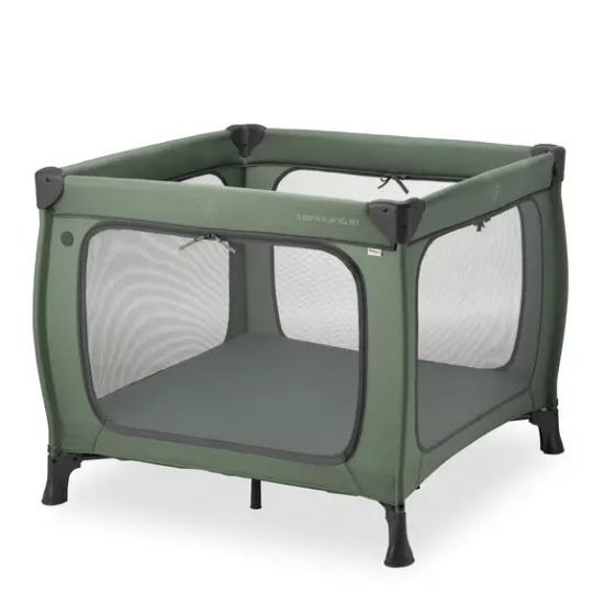 Slika Putni krevetić Sleep N Play SQ Set - Dark Green - Hauck