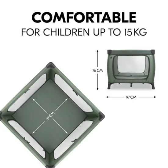 Slika Putni krevetić Sleep N Play SQ Set - Dark Green - Hauck