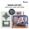 Slika Putni krevetić Sleep N Play SQ Set - Dark Green - Hauck