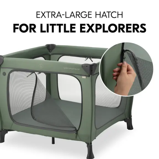 Slika Putni krevetić Sleep N Play SQ Set - Dark Green - Hauck
