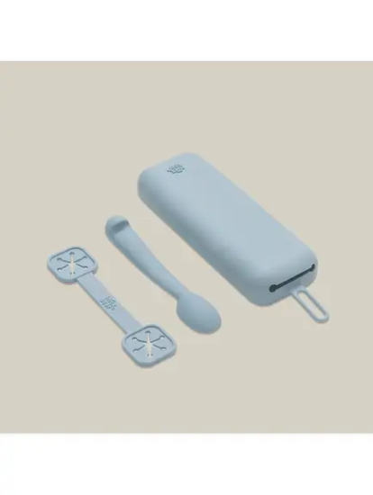 Slika Set silikonskog pribora za jelo Blue Grey - Interbaby