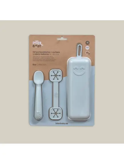 Slika Set silikonskog pribora za jelo Blue Grey - Interbaby