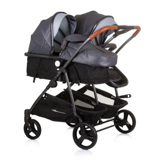Slika Dječja kolica za blizance ili dvoje djece Duo Smart Silver Grey Chipolino 