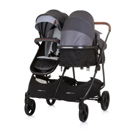 Slika Dječja kolica za blizance ili dvoje djece Duo Smart Silver Grey Chipolino 