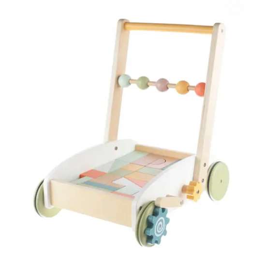 Slika Drvena guralica / kolica s kockama Zopa 