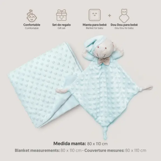 Slika Set dekica Bubble i tješlica Bear Mint InterBaby 