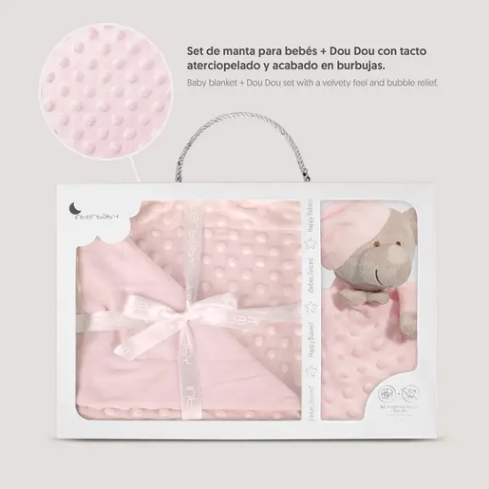 Slika Set dekica Bubble i tješlica Bear Roza InterBaby 
