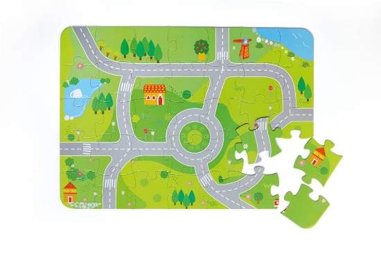 Slika Puzzle Molto City sa drvenim dodacima