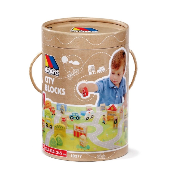 Slika Puzzle Molto City sa drvenim dodacima