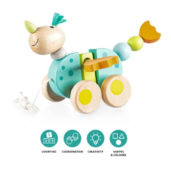 Slika Drvena igračka na povlačenje Dragon Zopa 