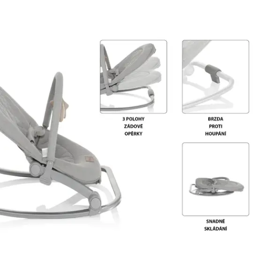 Slika Ležaljka Relax 2 Mint triangles/Grey Zopa 