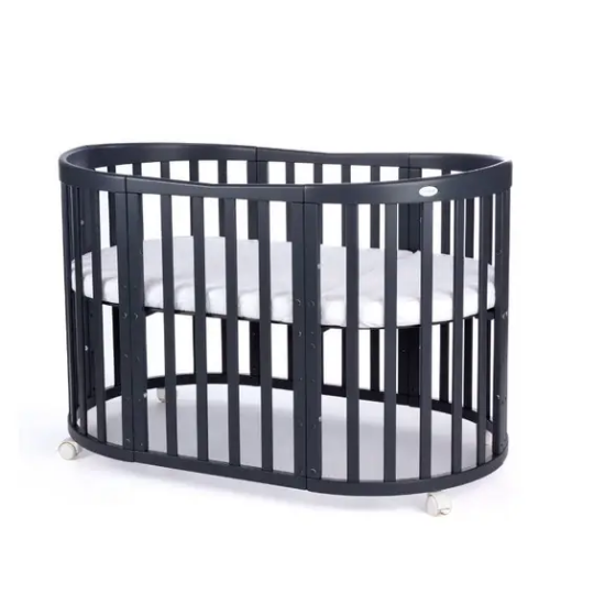 Slika Oval krevetić 7u1 s madracem GRAPHITE - Waldin