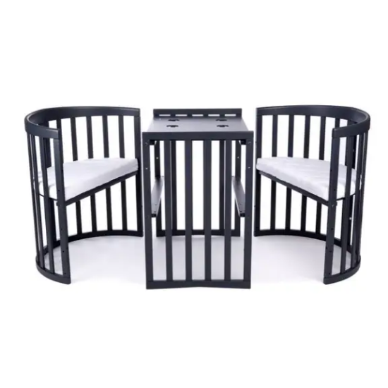 Slika Oval krevetić 7u1 s madracem GRAPHITE - Waldin