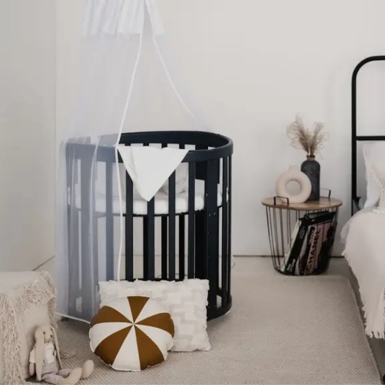 Slika Oval krevetić 7u1 s madracem GRAPHITE - Waldin