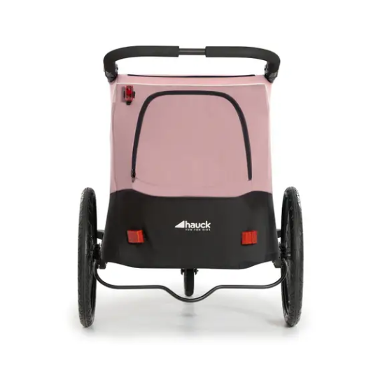 Slika 2u1 prikolica za bicikl i dječja kolica za dvoje djece Dryk Duo Rose - Hauck