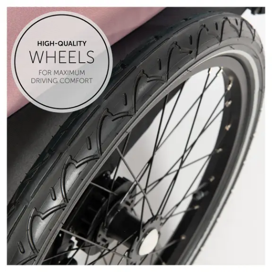 Slika 2u1 prikolica za bicikl i dječja kolica za dvoje djece Dryk Duo Rose - Hauck