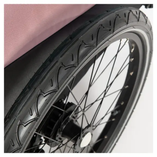 Slika 2u1 prikolica za bicikl i dječja kolica za dvoje djece Dryk Duo Rose - Hauck