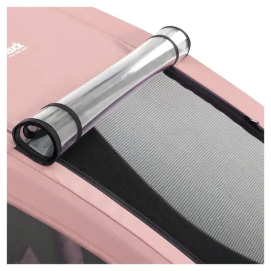 Slika 2u1 prikolica za bicikl i dječja kolica za dvoje djece Dryk Duo Rose - Hauck