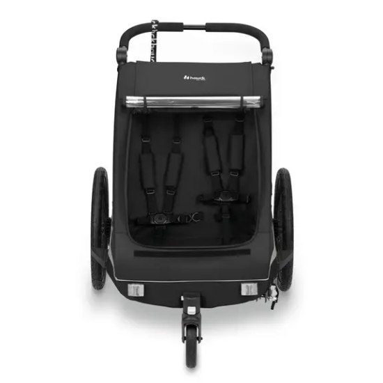 Slika 2u1 prikolica za bicikl i dječja kolica za dvoje djece Dryk Duo Plus Black - Hauck