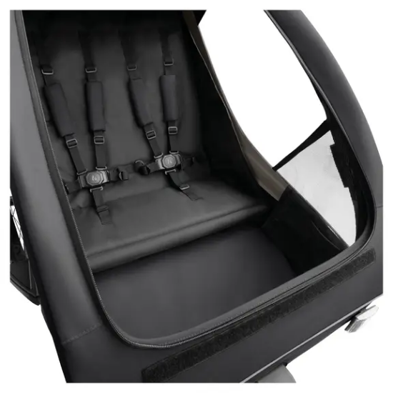 Slika 2u1 prikolica za bicikl i dječja kolica za dvoje djece Dryk Duo Plus Black - Hauck