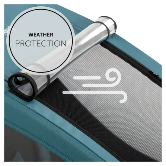 Slika 2u1 prikolica za bicikl i dječja kolica za dvoje djece Dryk Duo Petrol - Hauck