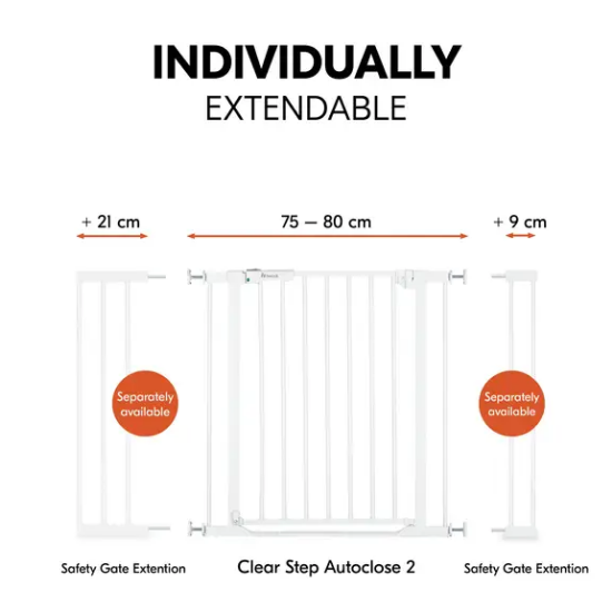 Slika Zaštitna ograda Clear Step 2 (75 - 80 cm) Bijela - Hauck