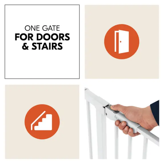 Slika Zaštitna ograda Clear Step 2 Set (75 - 80 cm) + 21 cm produžetak Bijela - Hauck