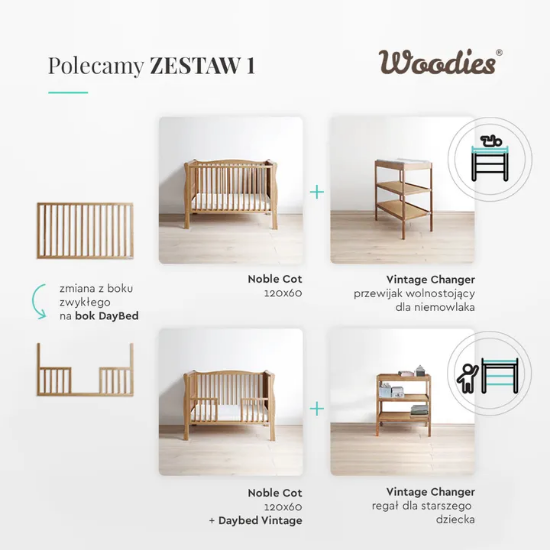 Slika Krevetić Noble Cot - vintage - Woodies