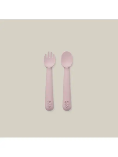Slika  Silikonski set pribora za jelo Dark Pink InterBaby