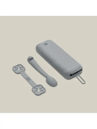Slika Set silikonskog pribora za jelo Petrol Grey - Interbaby