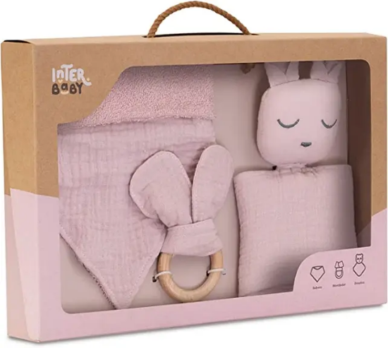 Slika Set za bebe Muslin Dark pink InterBaby 