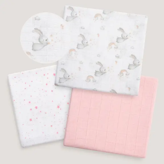 Slika Tetra pelene Zečić Roza 80x80 - 3 kom InterBaby 