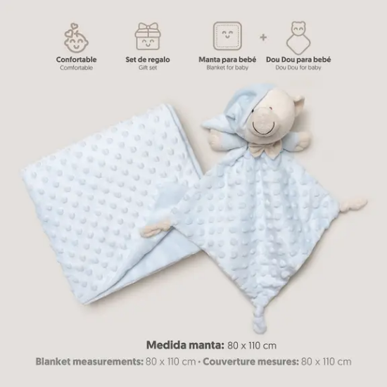 Slika Set dekica Bubble i tješlica Bear Plavo InterBaby 