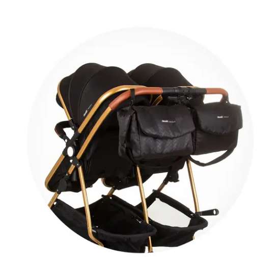 Slika 3u1 dječja kolica za blizance ili dvoje djece Duo Smart Obsidian / Gold Chipolino 