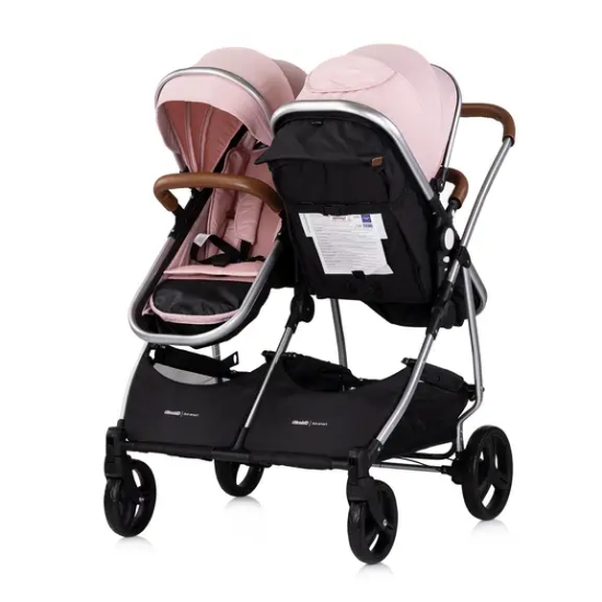 Slika 3u1 dječja kolica za blizance ili dvoje djece Duo Smart Pink Marshmellow Chipolino 