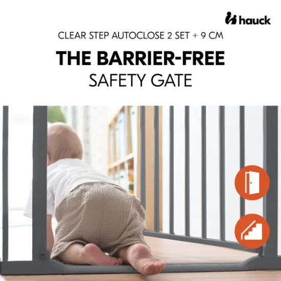 Slika Zaštitna ograda Clear Step 2 Set +9 cm produžetak- Dark Grey - Hauck