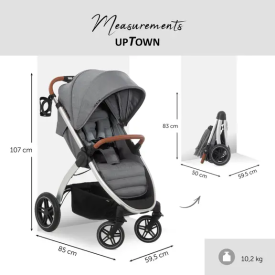 Slika Kolica Uptown Melange Siva - Hauck