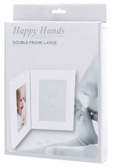 Slika Happy Hands dupli okvir s otiskom White - Dooky