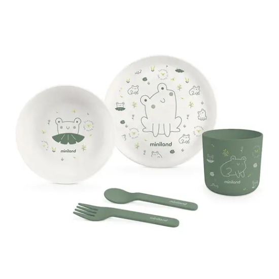 Slika Set za jelo naturmeal frog Miniland 