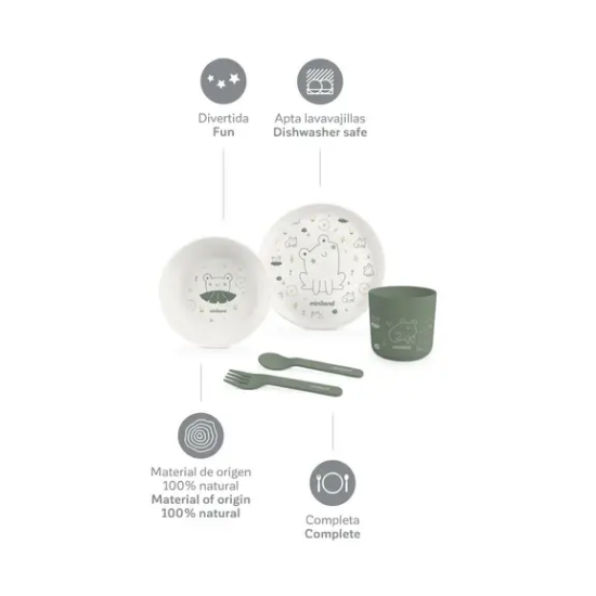 Slika Set za jelo naturmeal frog Miniland 