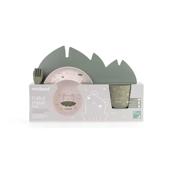 Slika Set za jelo naturmeal frog Miniland 