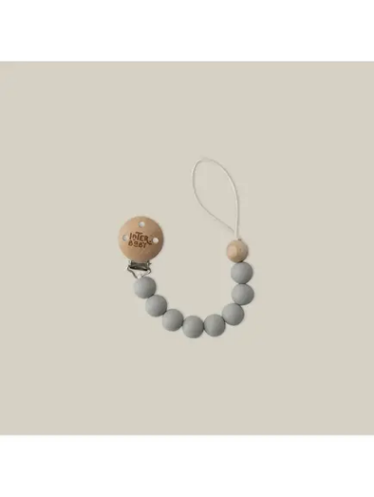 Slika Silikonski držač dude Petrol Grey InterBaby 