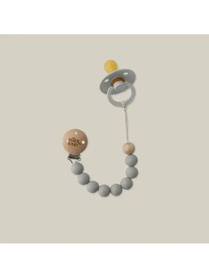 Slika Silikonski držač dude Petrol Grey InterBaby 