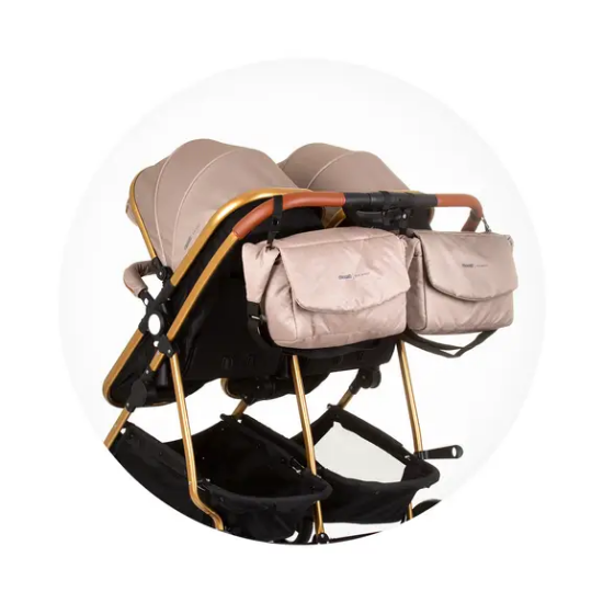 Slika Dječja kolica za blizance ili dvoje djece Duo Smart Golden Beige Chipolino 