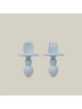 Slika Silikonski set pribora za samostalno hranjenje Blue Grey InterBaby 