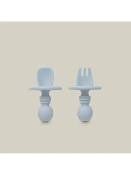 Slika Silikonski set pribora za samostalno hranjenje Blue Grey InterBaby 