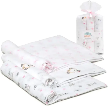 Slika Tetra pelene Interbaby Panda Roza 80x80 - 3 kom